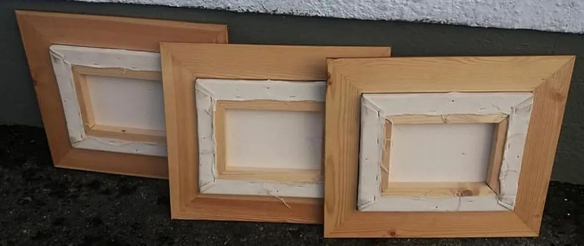 NEW 3 seascape / nautical pine framed crackle art - Image 2