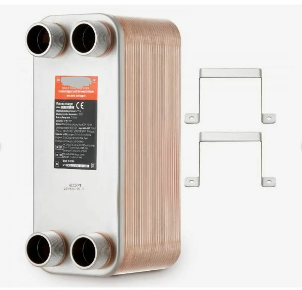 Heat Exchanger, 5"x 12" 50 Plates Brazed Plate - Image 1