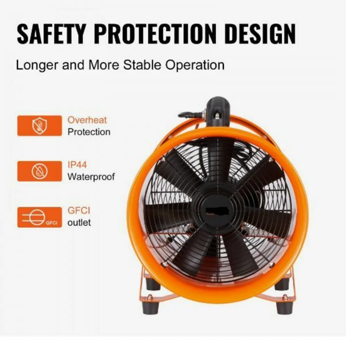 25.4cm Portable Ventilator, 2 Speed Industrial - Image 4