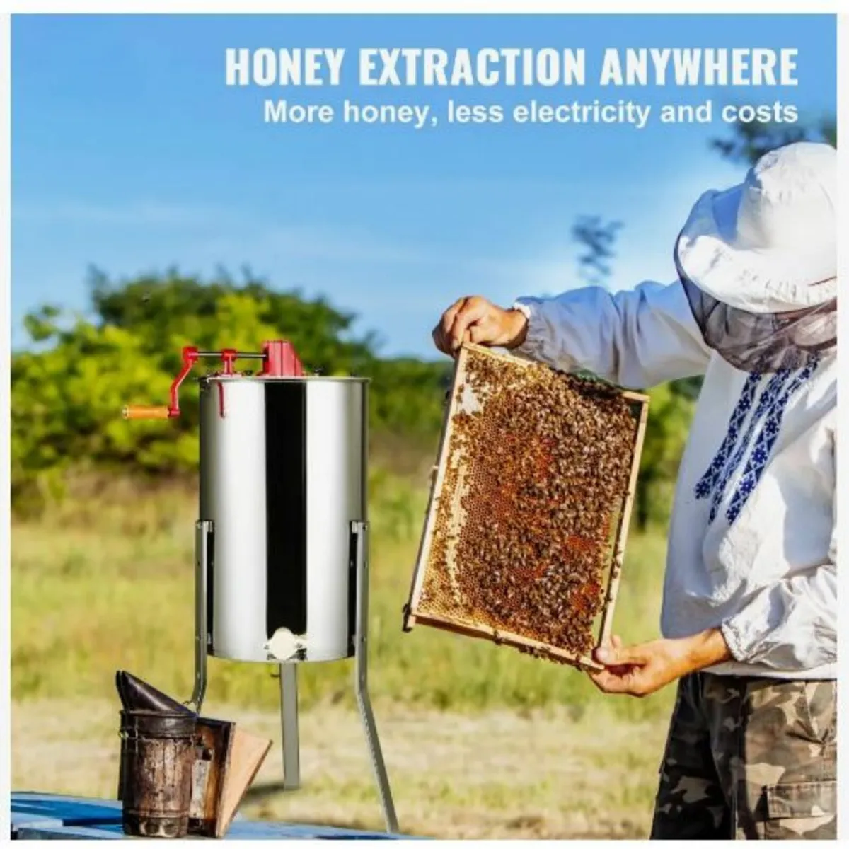 Manual Honey Extractor, 2/4 Frames Honey - Image 2