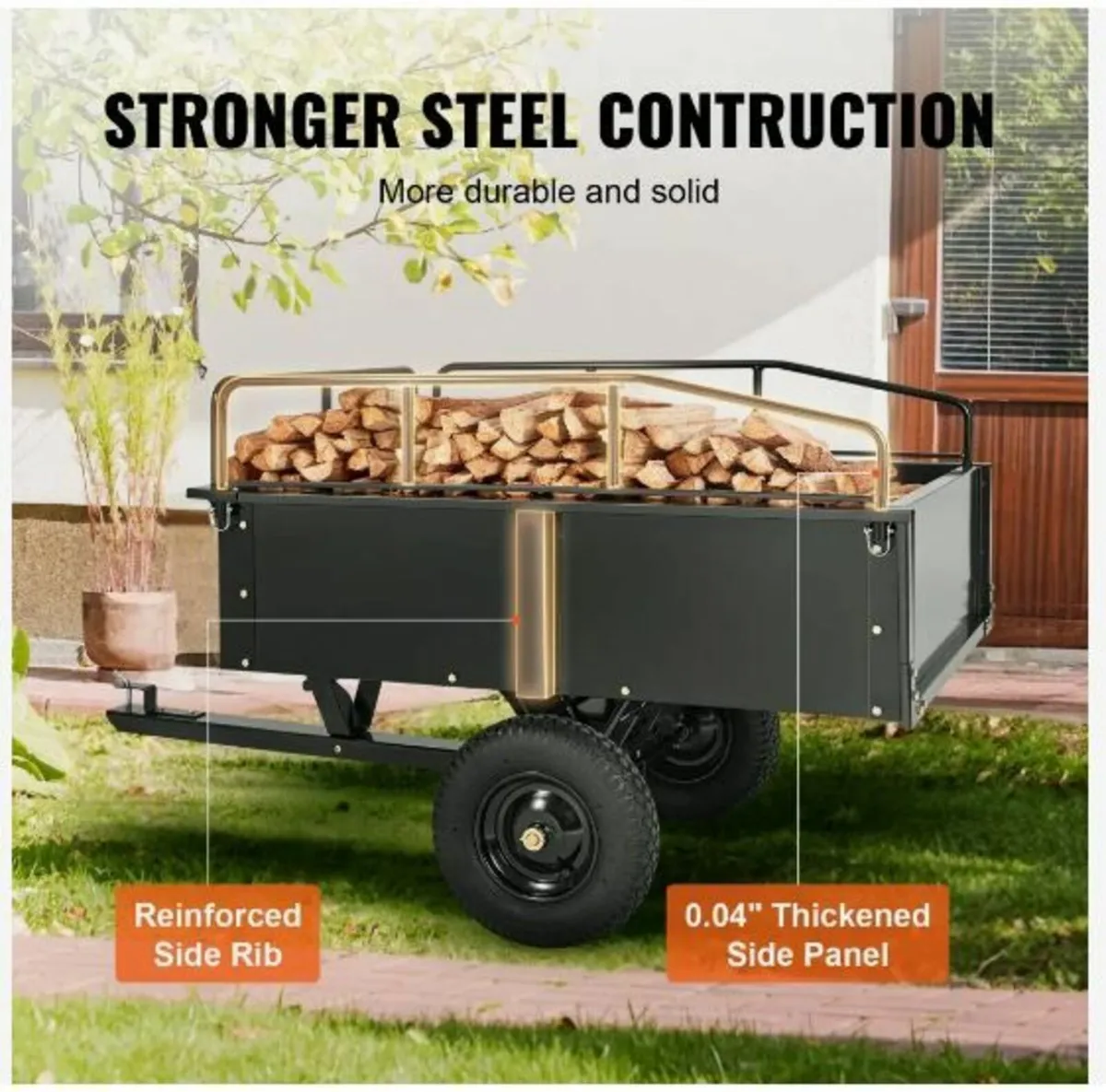 Heavy Duty ATV Trailer Steel Dump Cart - Image 4