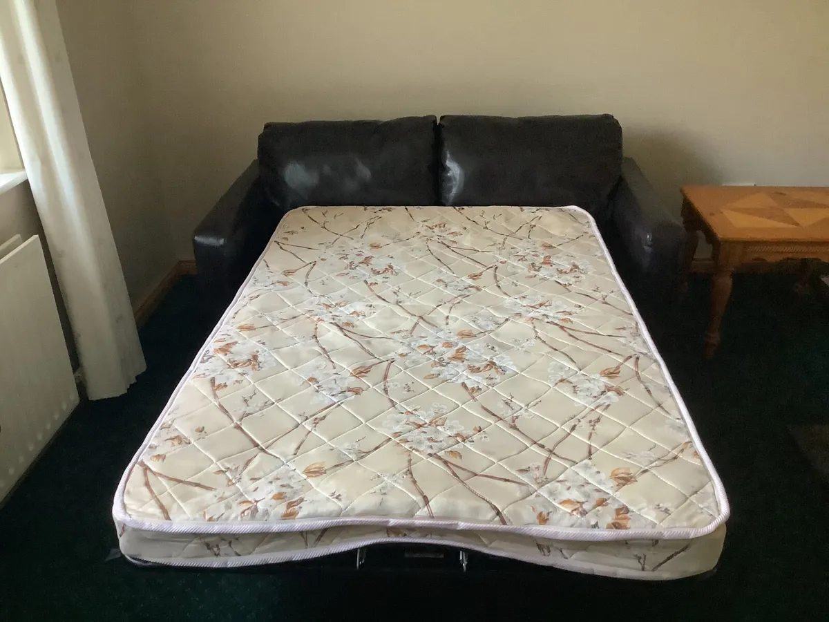 Leather sofa bed - Image 2