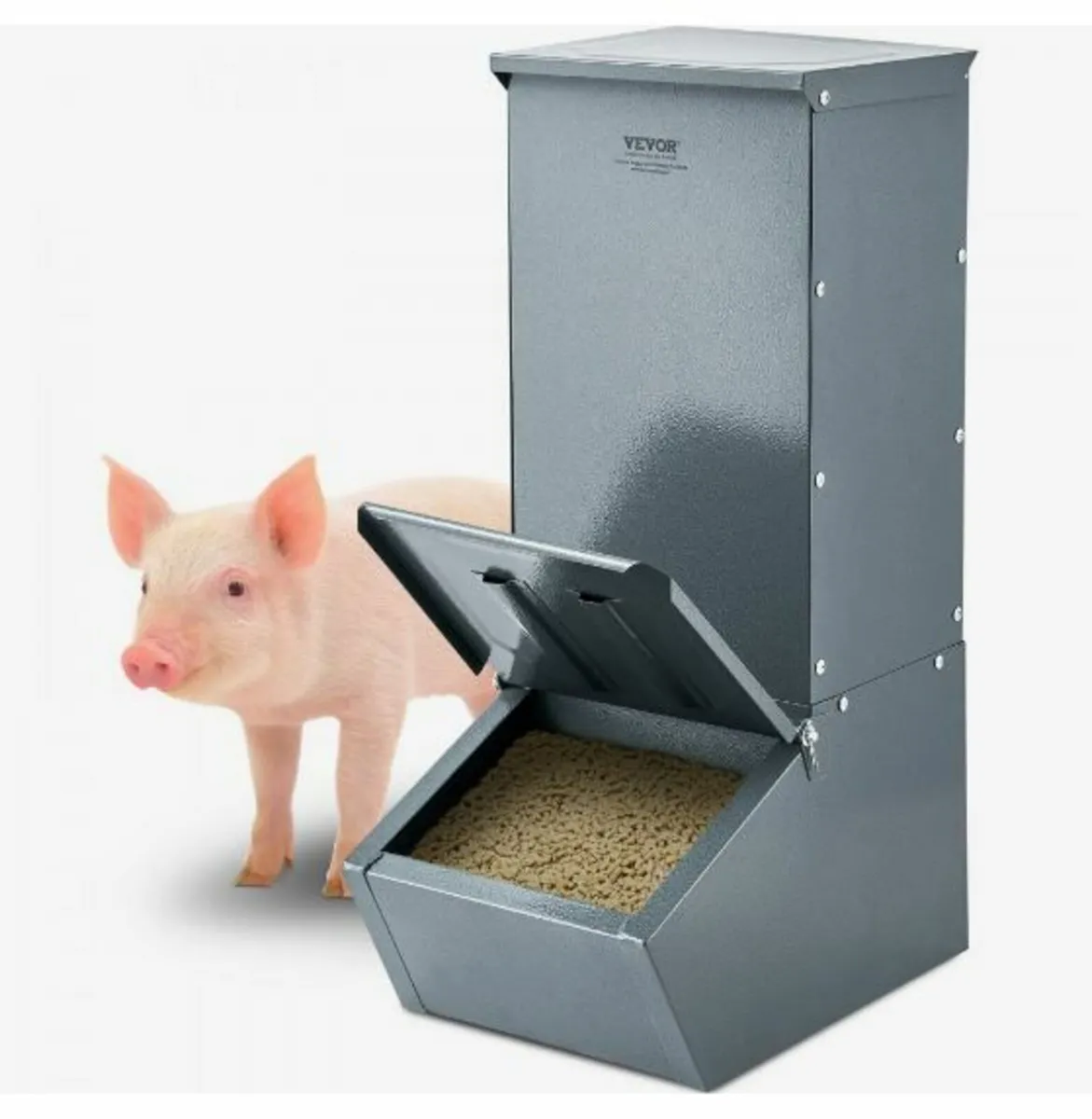 Hog Feeder, 2.2 Bushel Capacity - Image 1