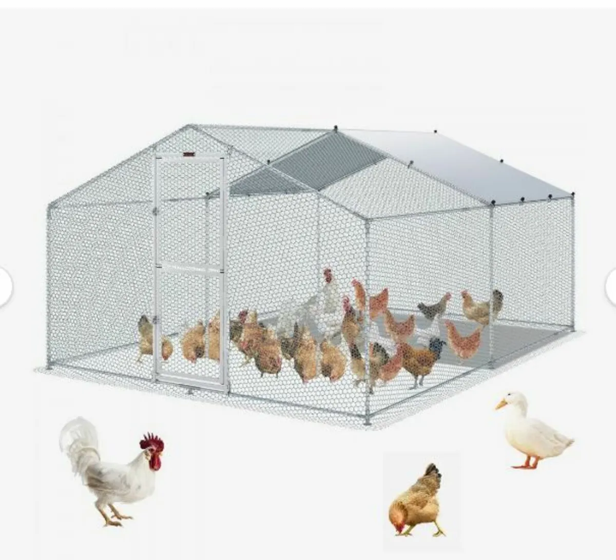 Metal Chicken Coop, 13.1 x 9.8 x 6.6 ft Large - Image 1