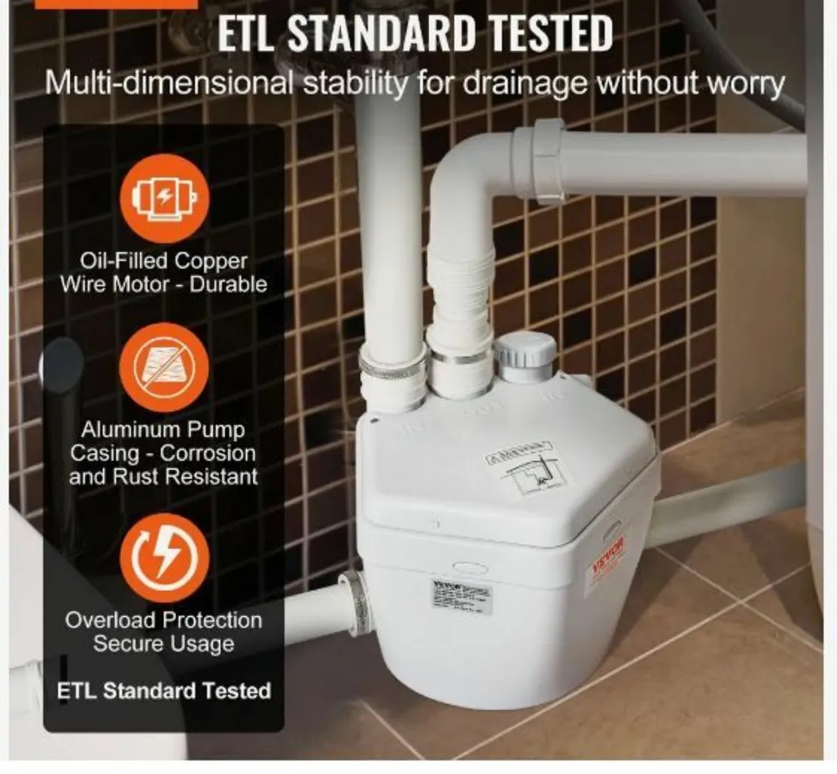 Utility Sink Pump Laundry Sink Drain Pump - Image 1