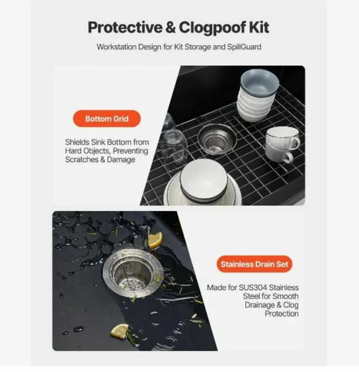 63 cm Kitchen Sink Workstation - Image 2