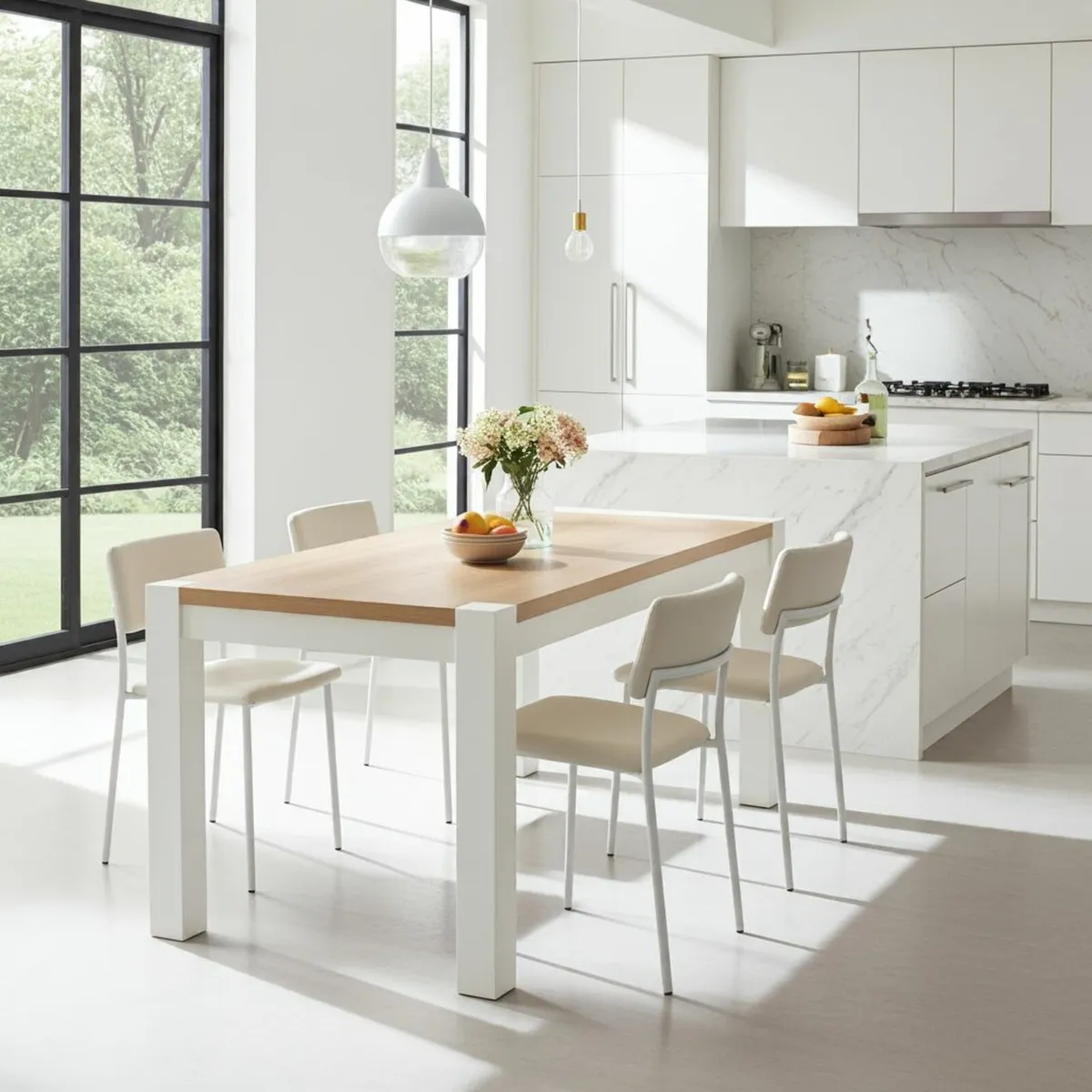 The Rowan Grande Two-Tone Extendable Dining Table - Image 1