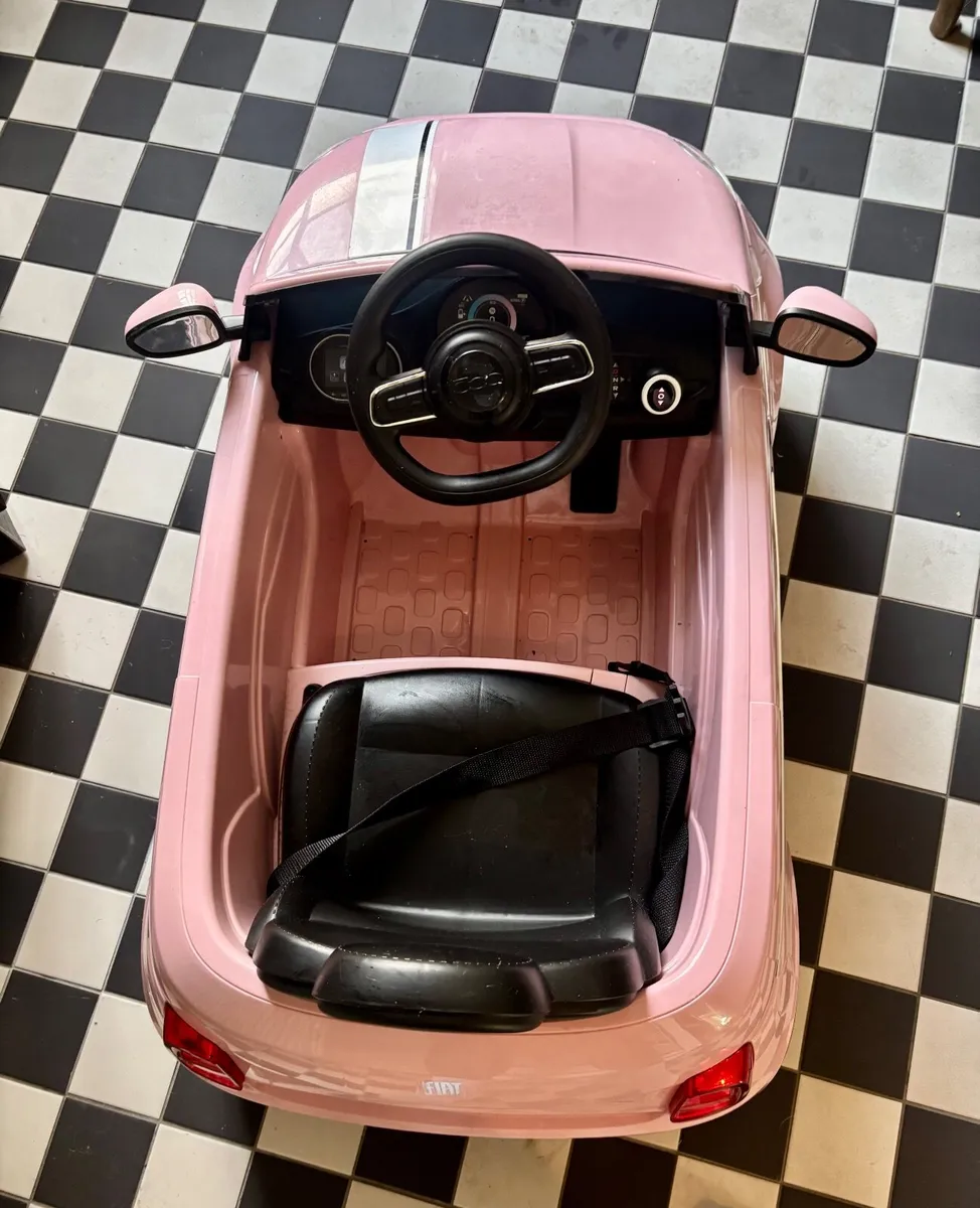Child's Fiat 500e 7.2V Electric Ride On Pink Car - Image 3