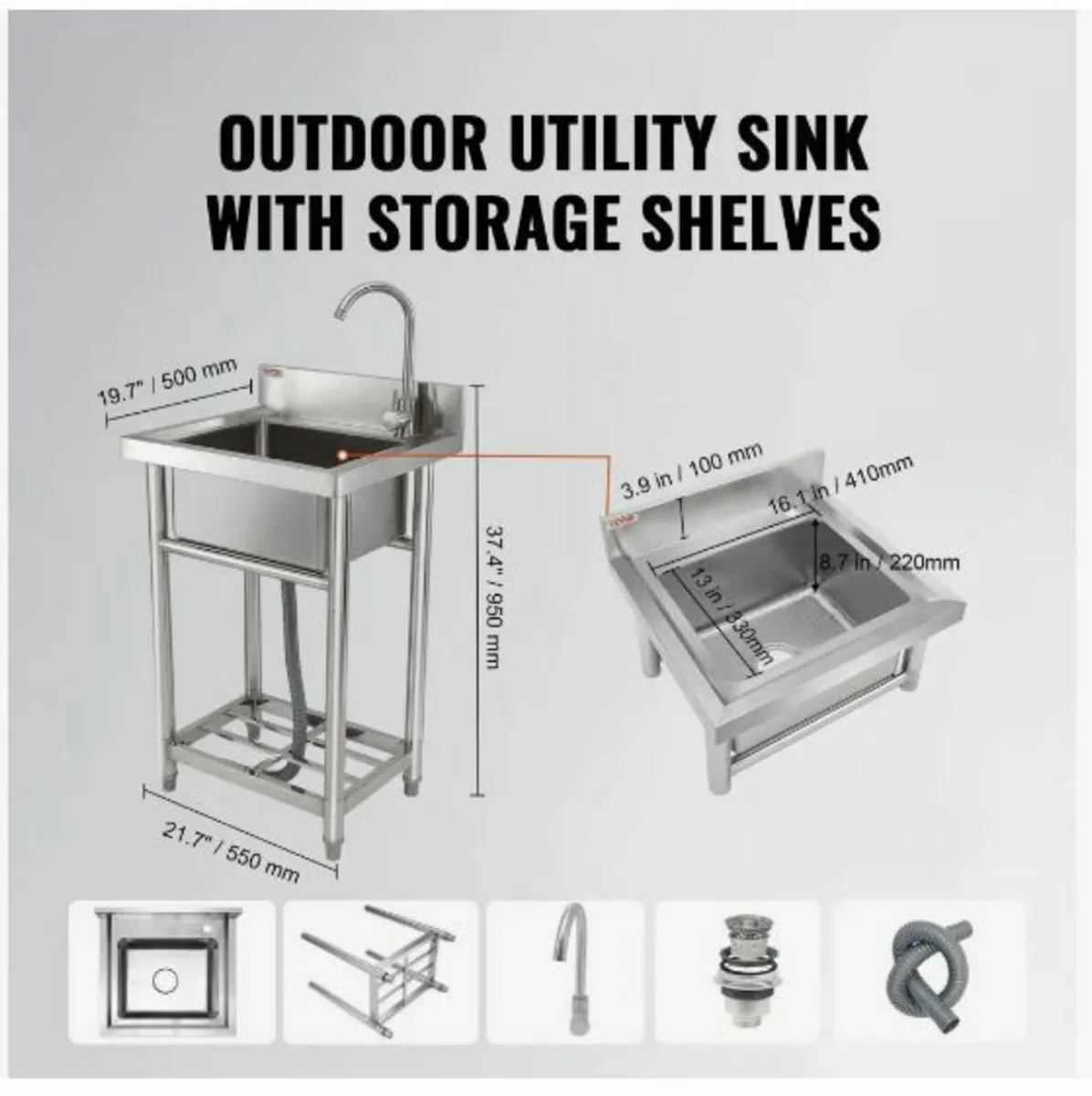 Stainless Steel Utility Sink - Image 3