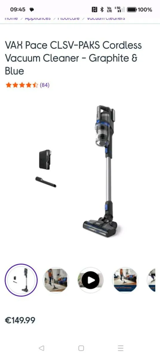 VAX Pace Cordless vacuum - Image 1