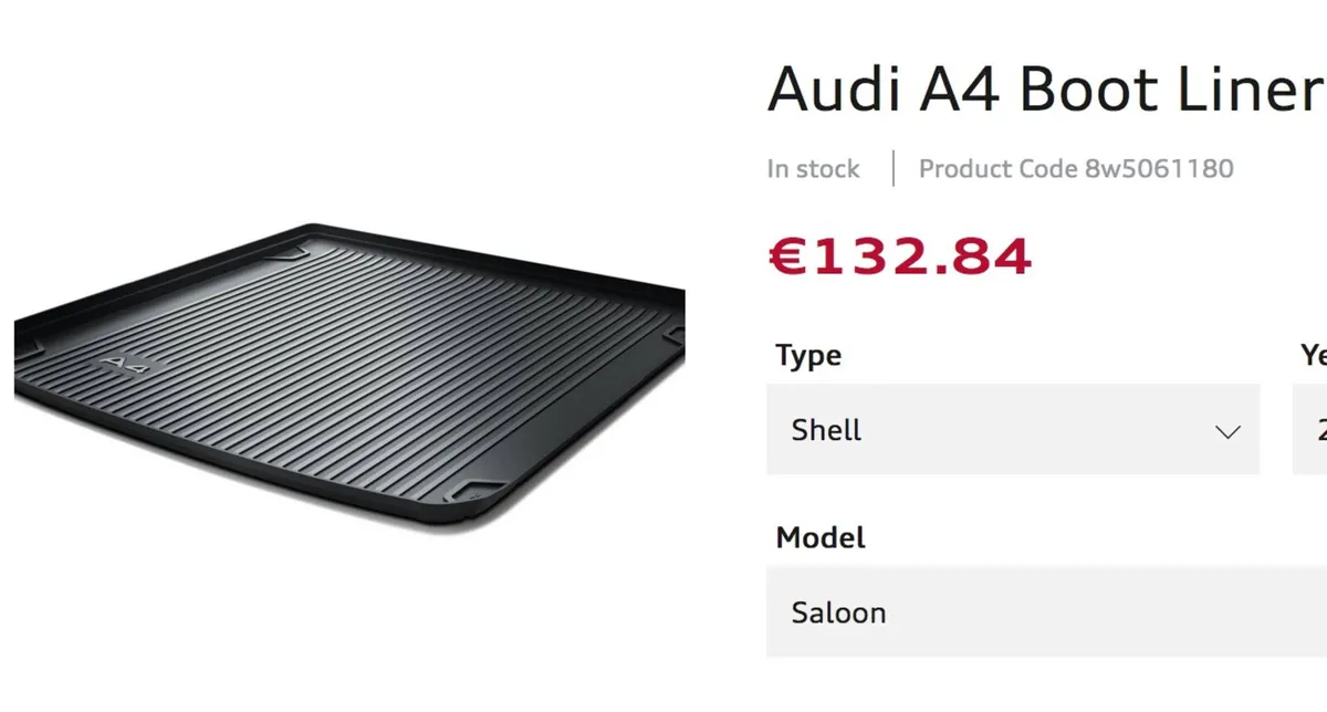 AUDI A4 BOOT LINER :: AUDI SHOWROOM PURCHASE - Image 3