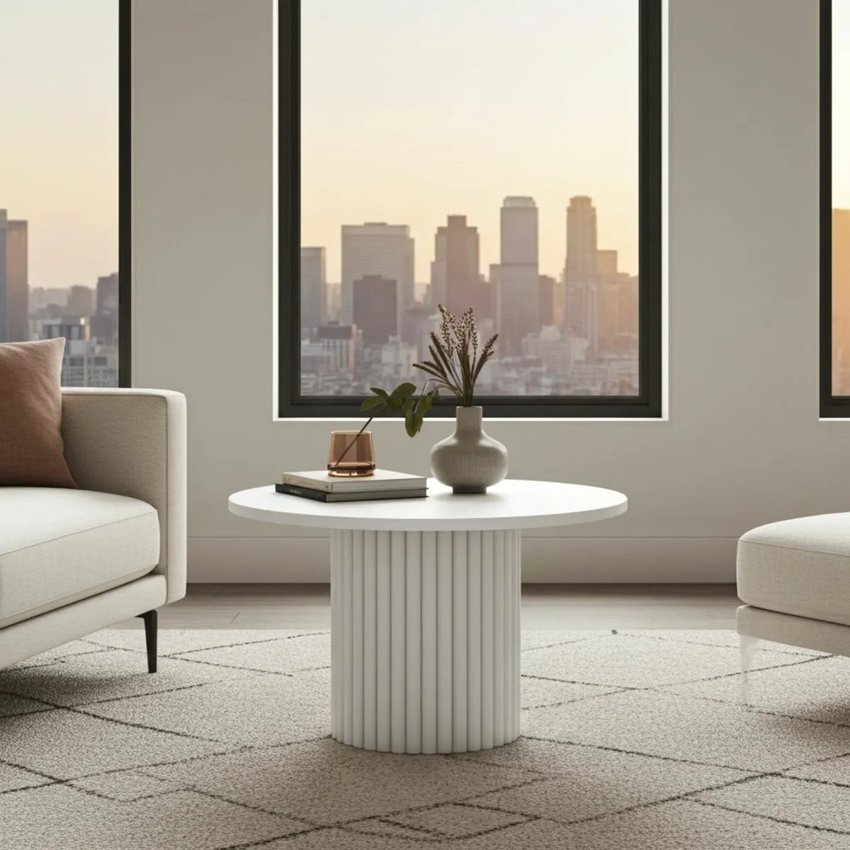 The Luna Modern White Coffee Table - Image 2