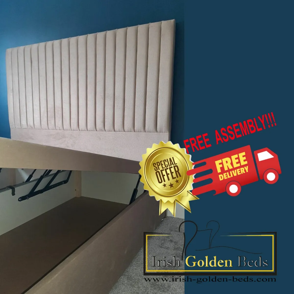 bed frame and headboard, free delivery - Image 2