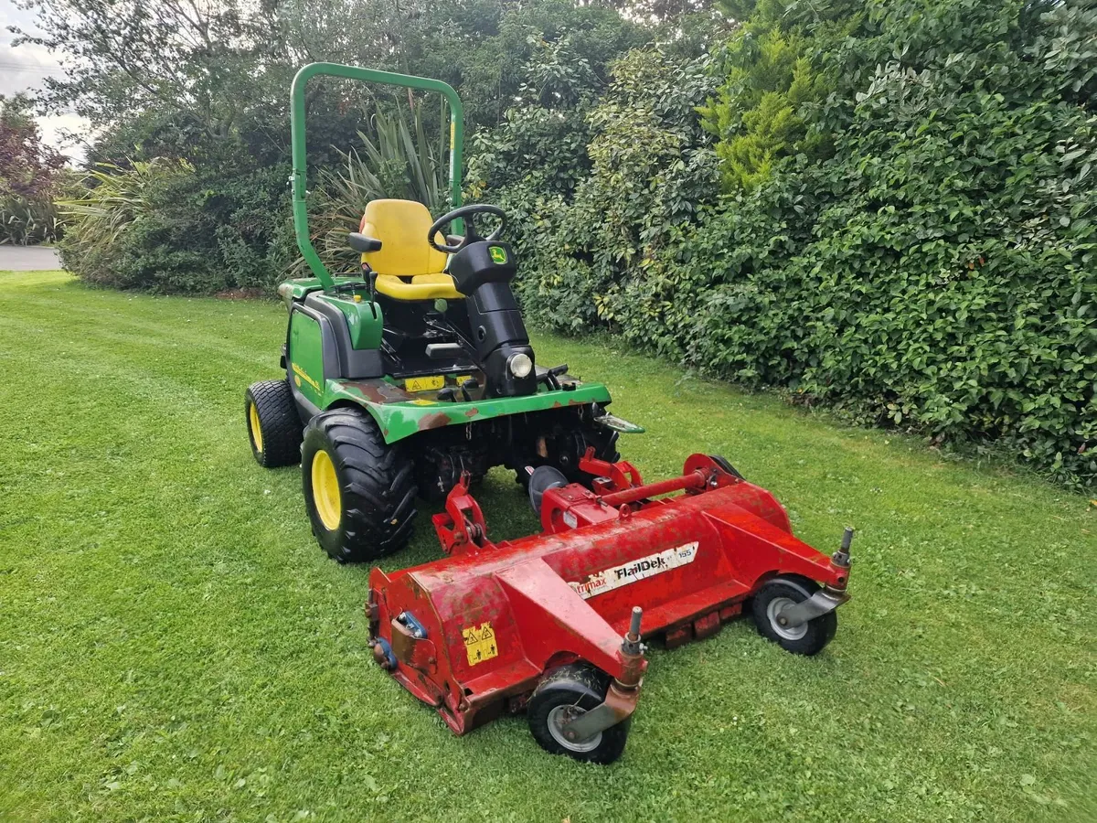 John Deere 38hp flail ride on mower lawnmower - Image 1