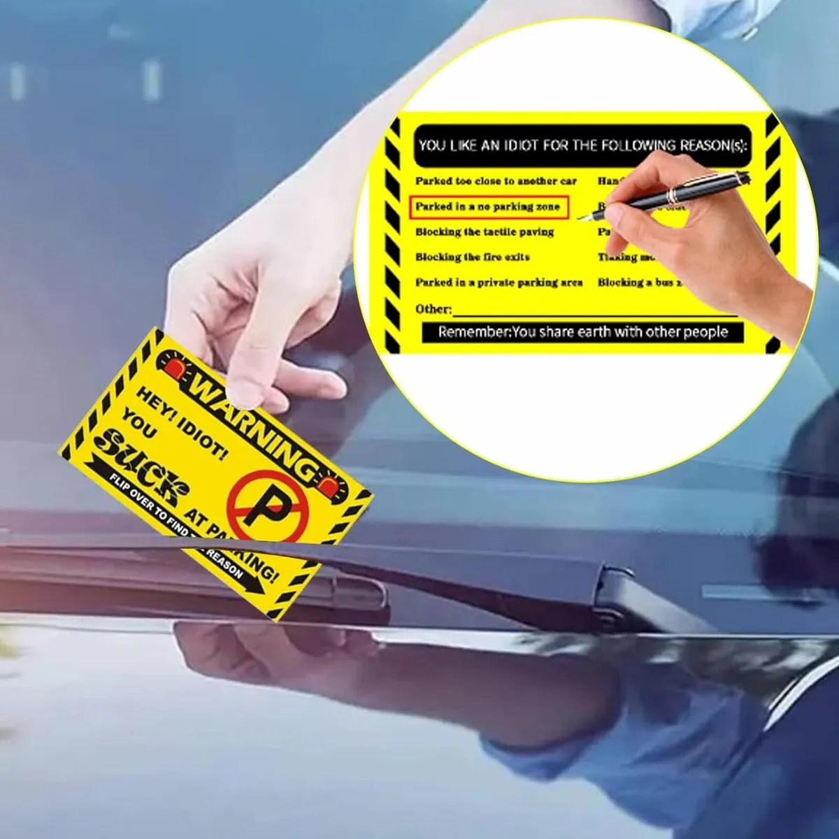 50Pcs Bad Parking Cards