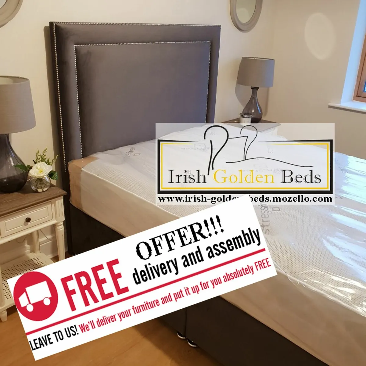 bed frame and headboard, free delivery - Image 1