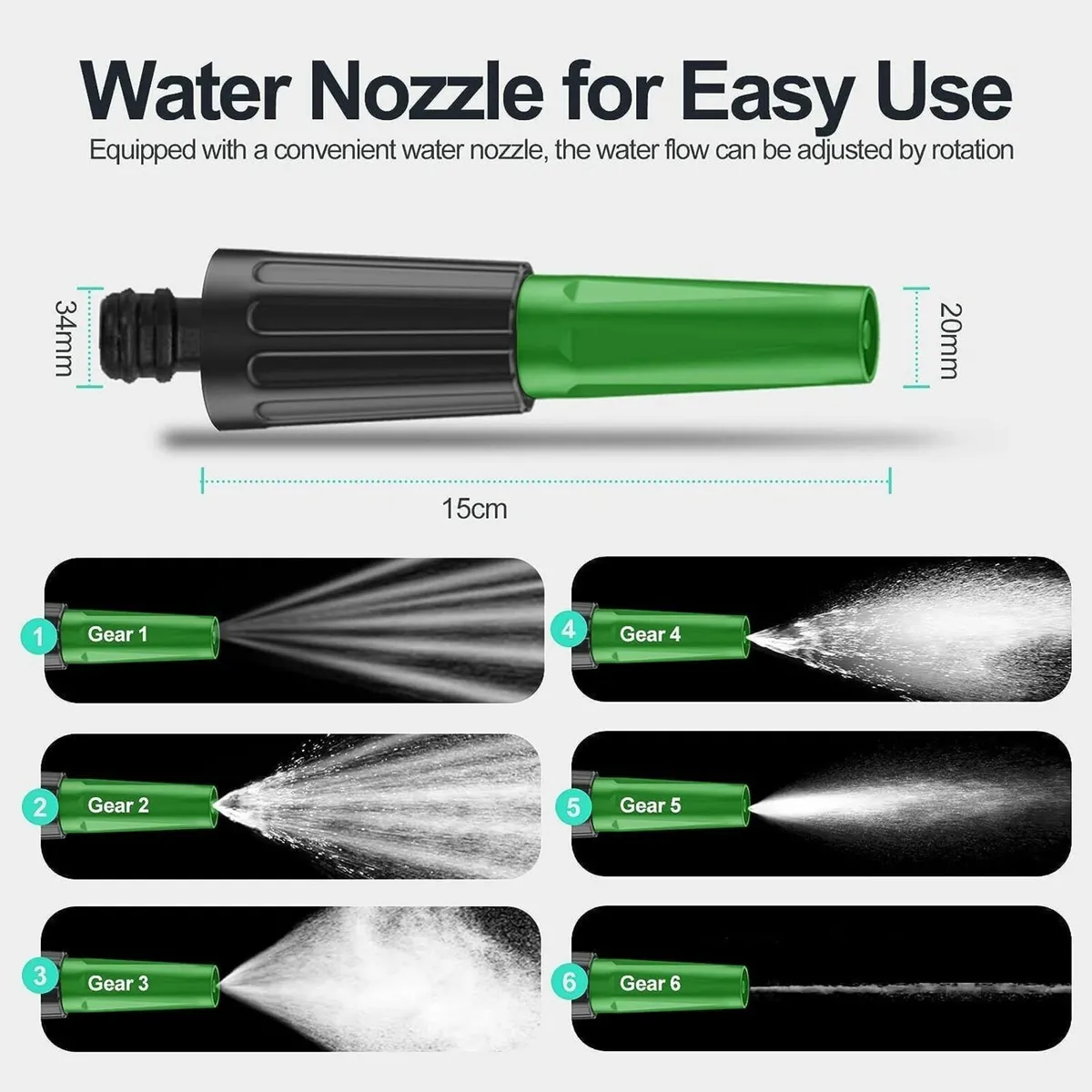 100ft Metal Garden Hose Pipe with 2 Nozzles - Image 4