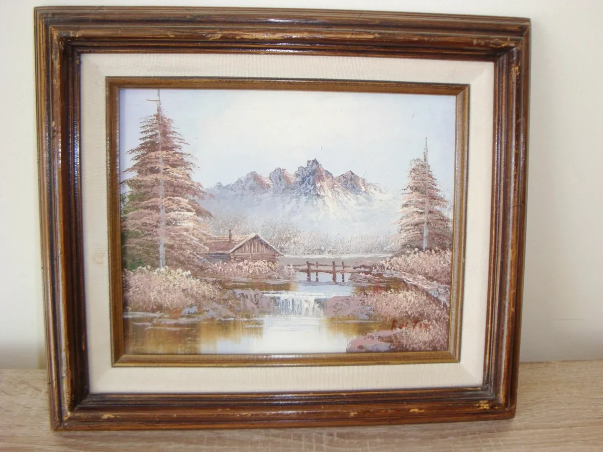 Two vintage paintings in wooden frames - Image 2
