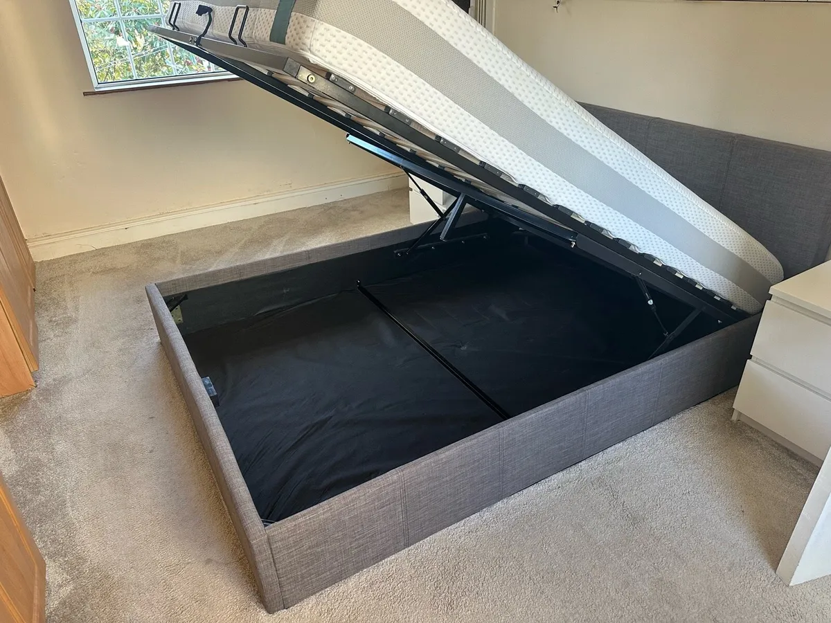 Storage King Size bed,foam mattress&2bedside table - Image 3