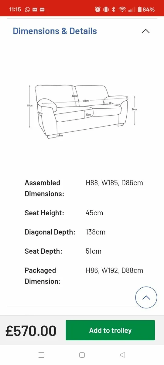 Milano Leather 3 Seater Couch - Image 3