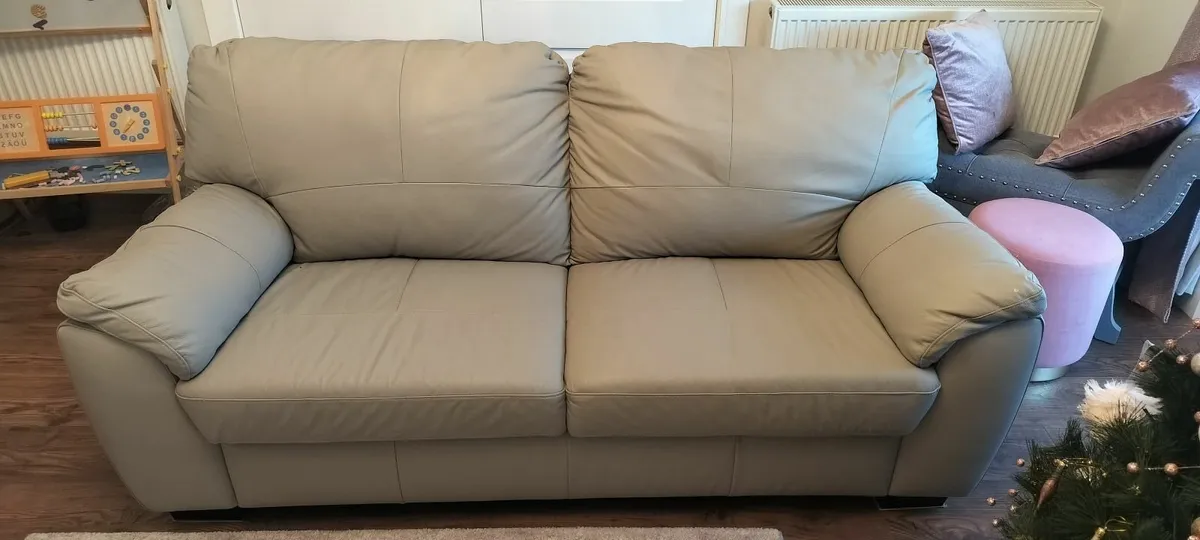 Milano Leather 3 Seater Couch - Image 1