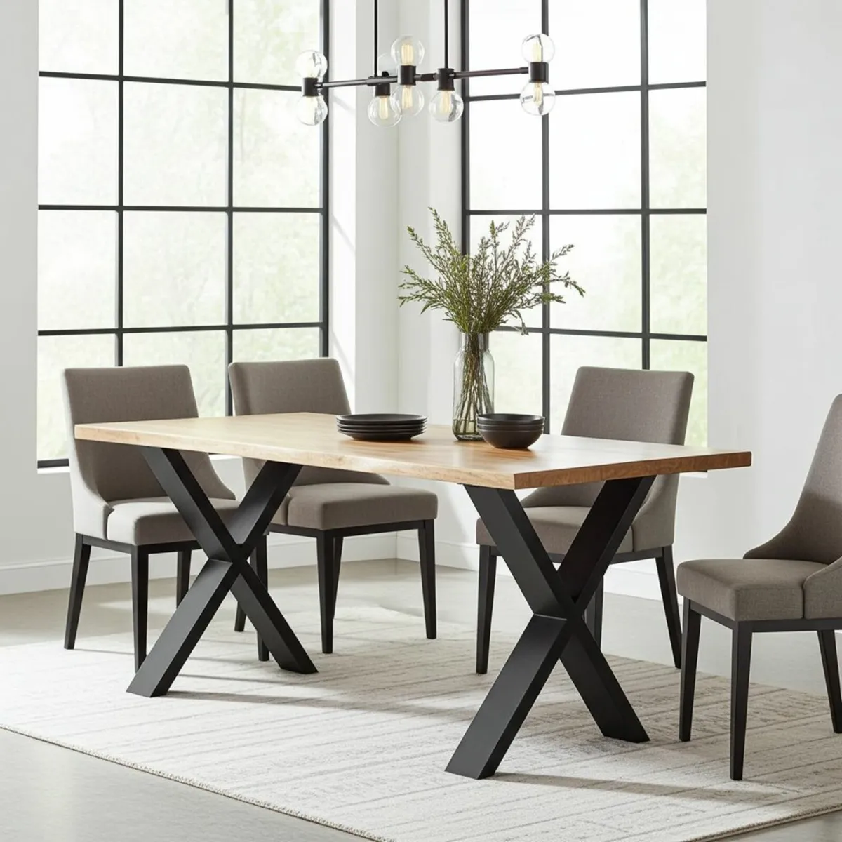 Metal Table Legs Type X Loft Style 86×80 cm - Image 1