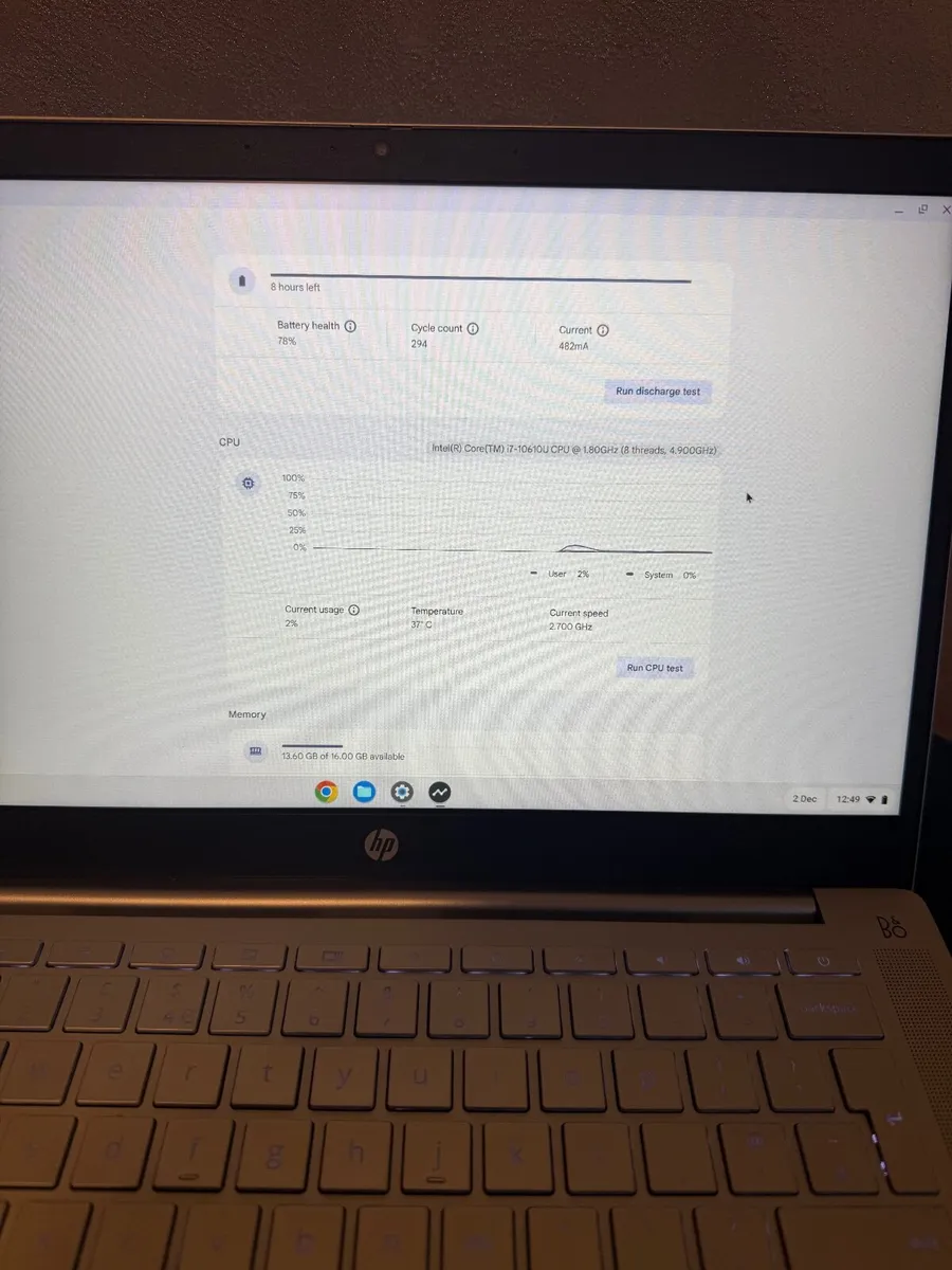HP C640 ChromeBook Laptop i7/16GB/128GB/FHD - Image 4