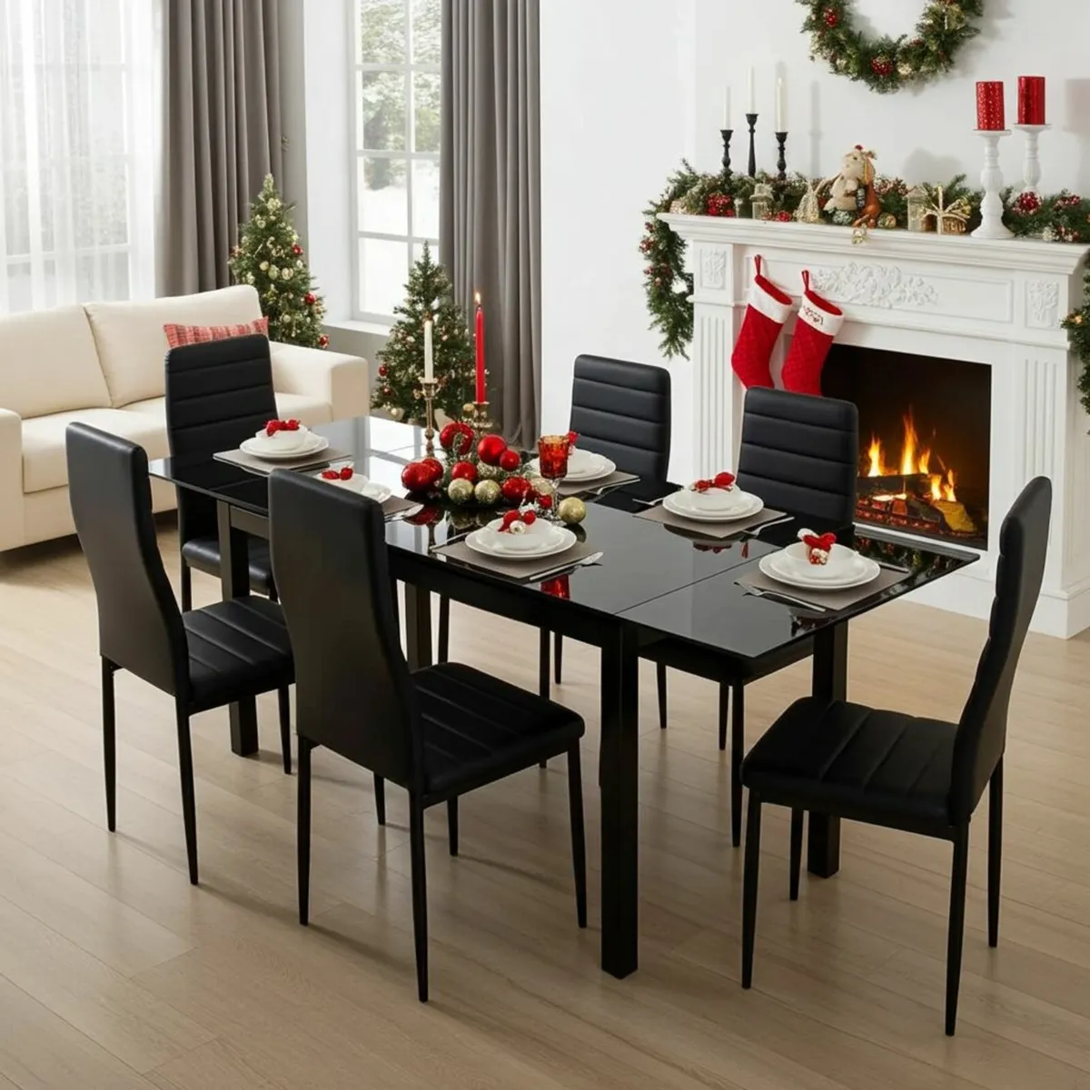 🎁 “Holiday Offer: Extendable Table Set Black” - Image 1
