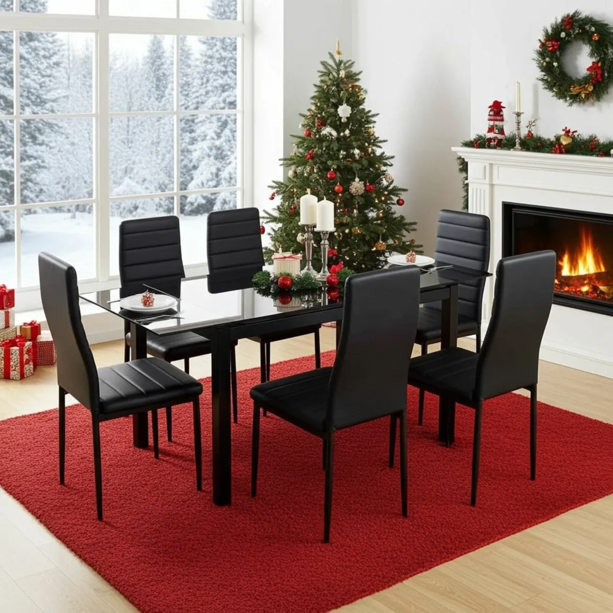 🎁 Holiday Offer: Extendable Table Set Black - Image 1