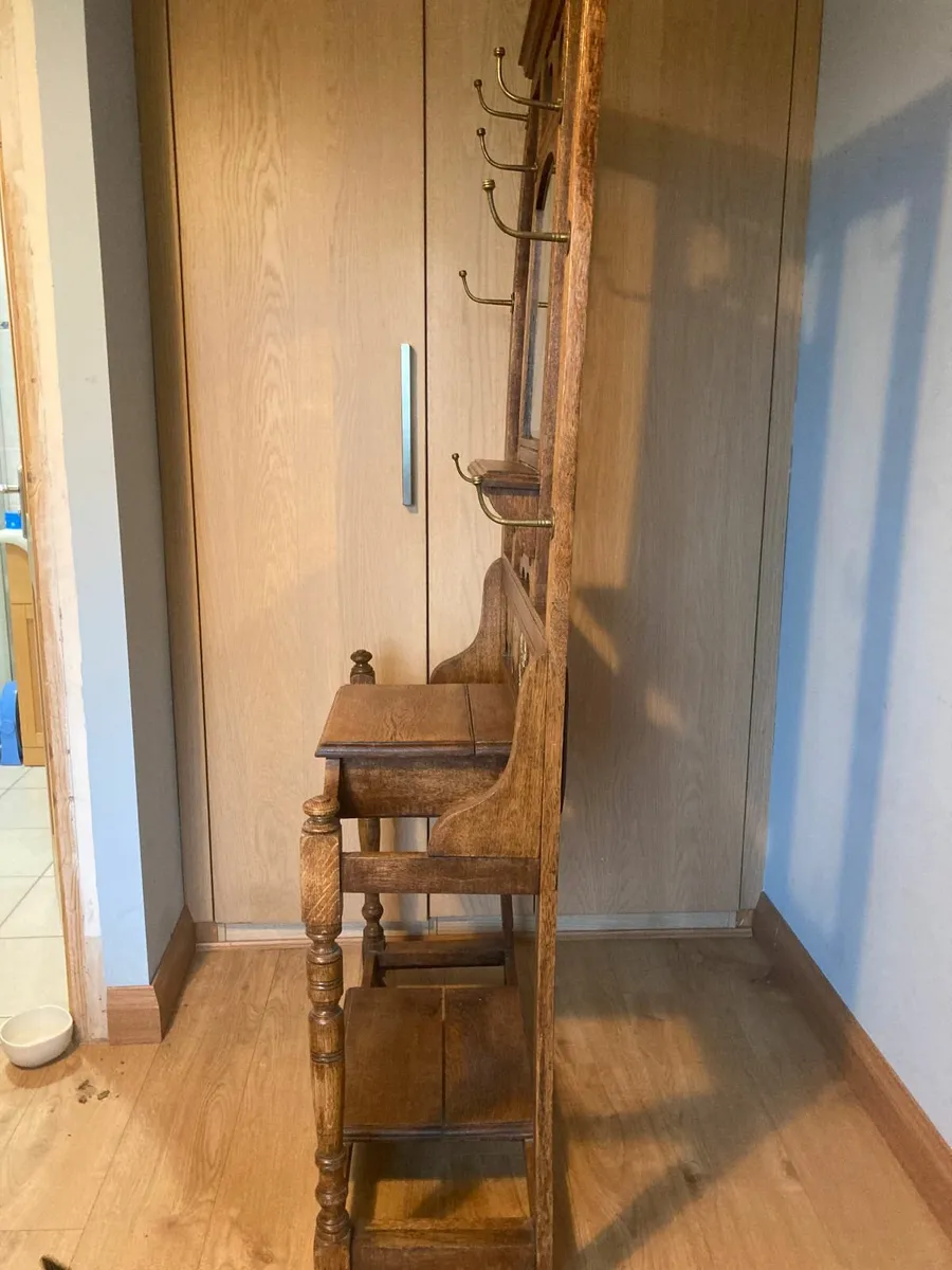 Antique Oak Hall Stand - Image 3