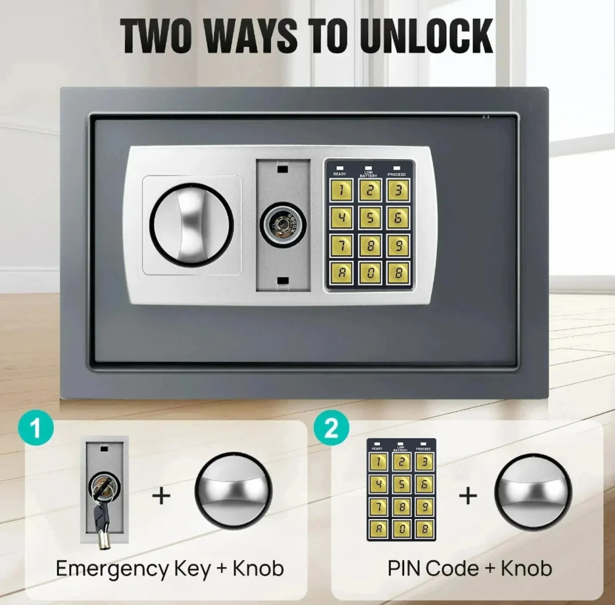 8.5L Secure Digital Steel Safe 31x20x20cm NEW - Image 2