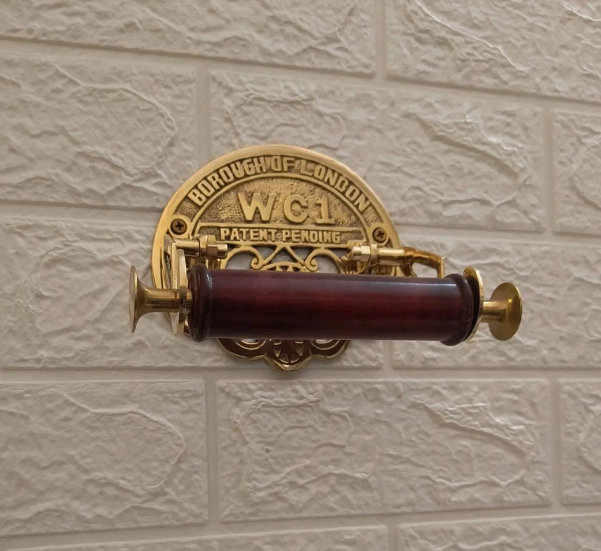 Antique Style Toilet Roll Holder Solid Brass NEW - Image 1