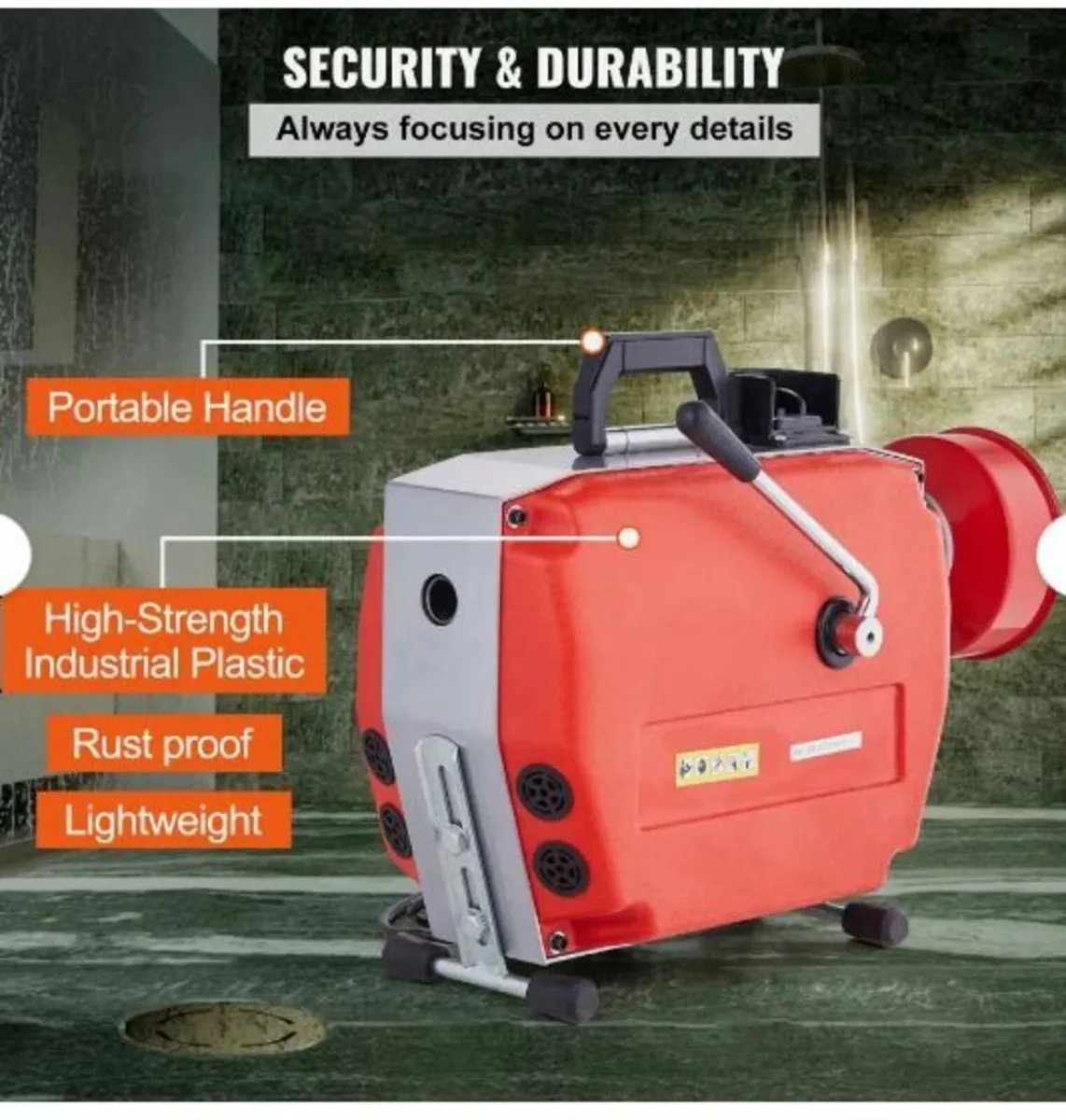 20FT x 7/8 Inch Drain Cleaner Machine - Image 2