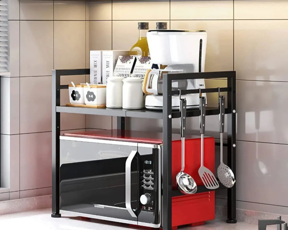 2 Tier Adjustable Rack for Microwave - Image 1
