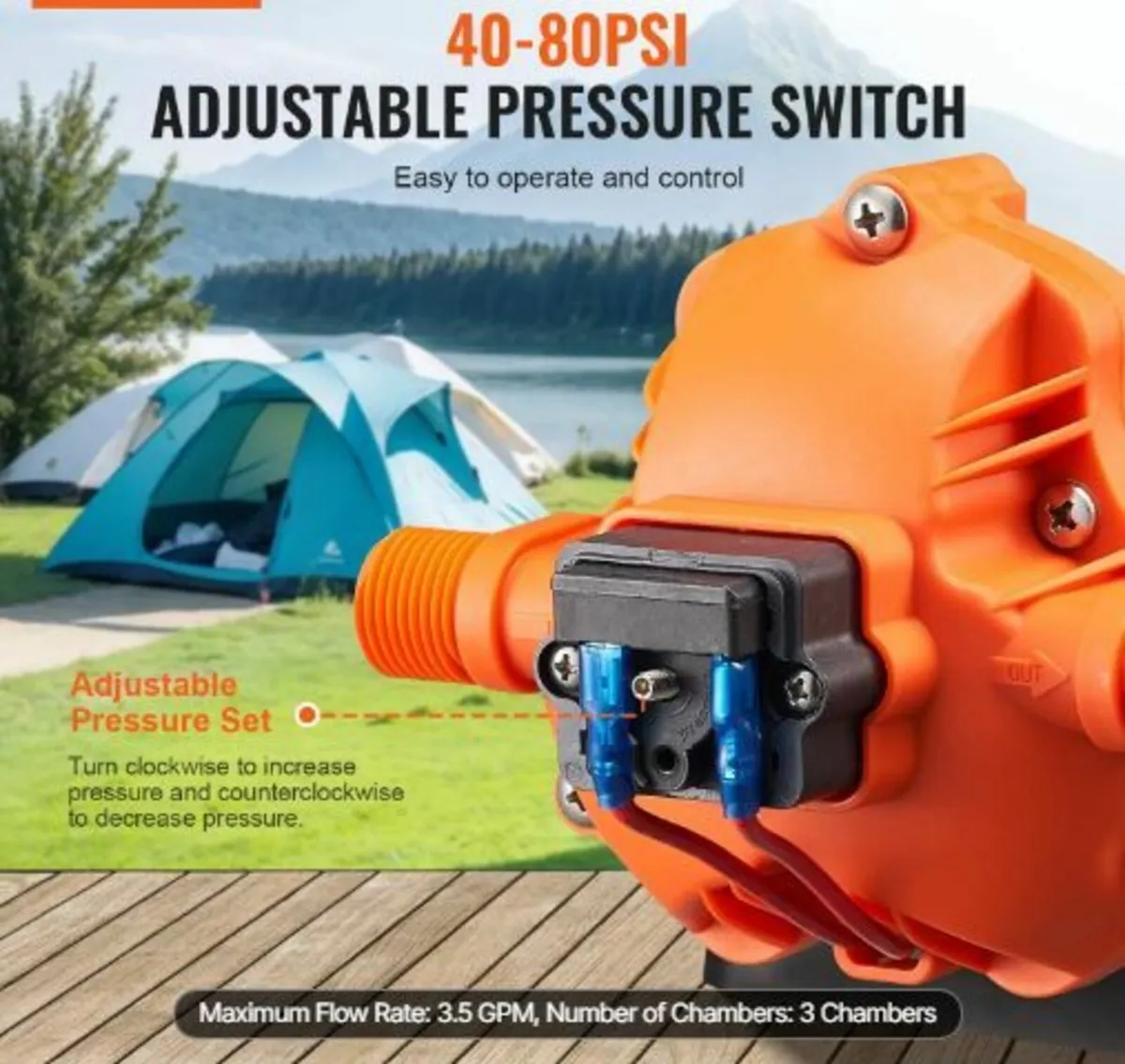 12V Diaphragm Pump, 3.5 GPM - Image 2