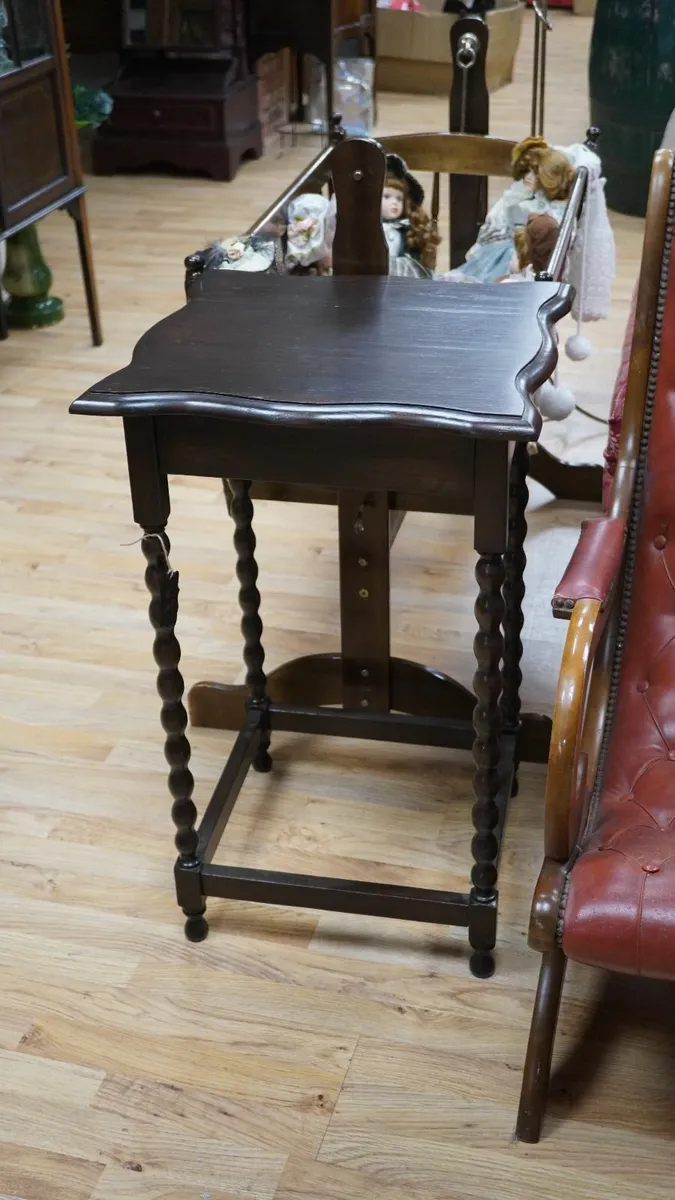 Barley Twist Dark Wood Occasional Table - Image 1