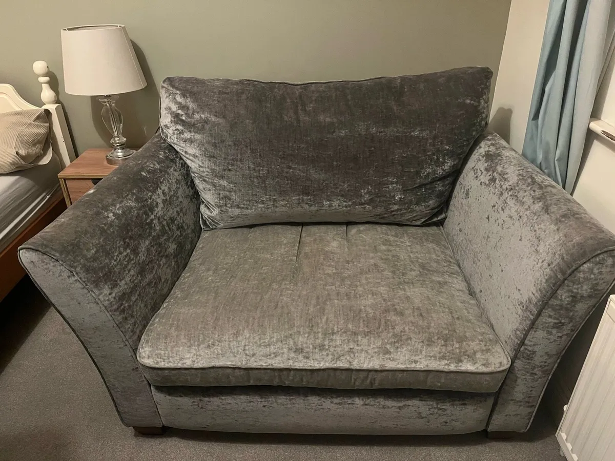 Grey Love Seat - Image 1