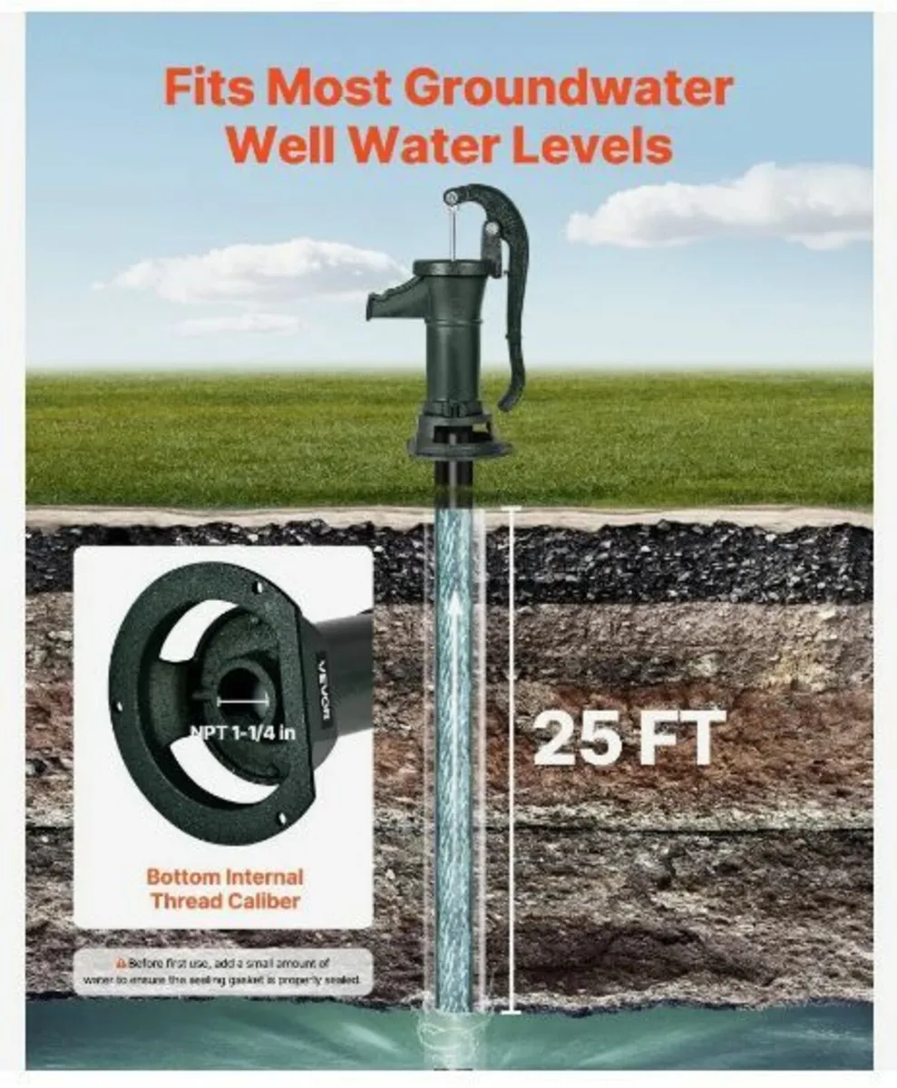 Well Hand Pitcher Pump, 25 ft Maximum - Image 3