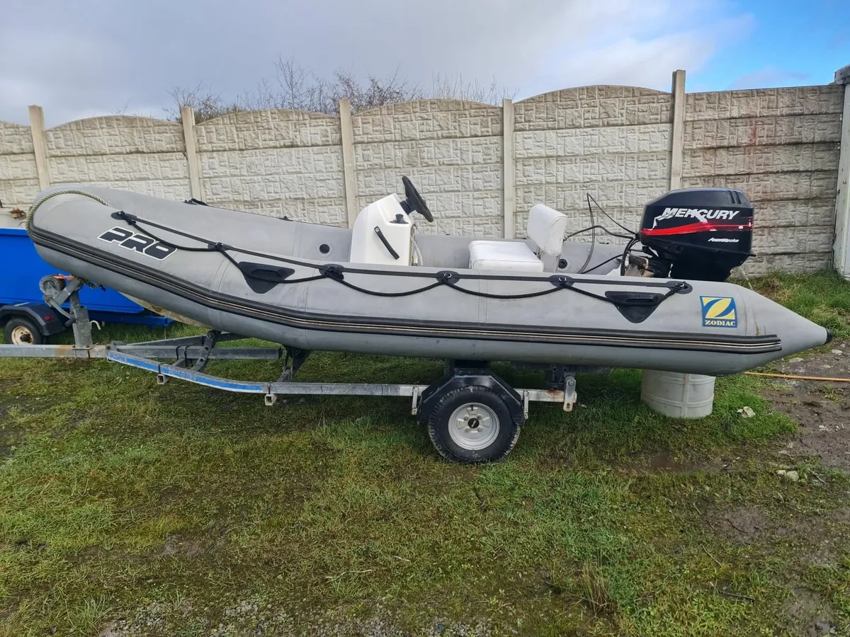 4.7 meter rib 4 stroke 30hp good trailer fine boat - Image 3