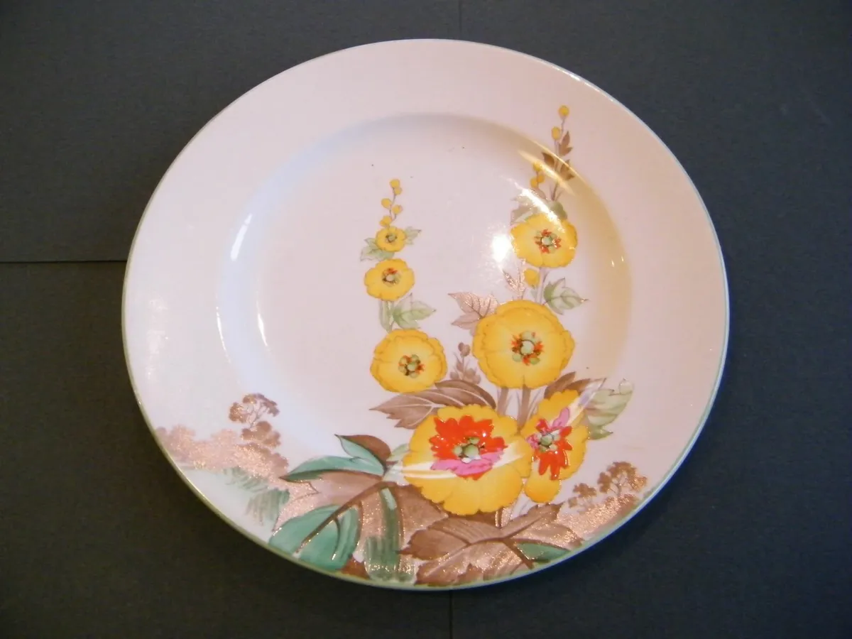Shelley Yellow Hollyhocks Plate. - Image 1