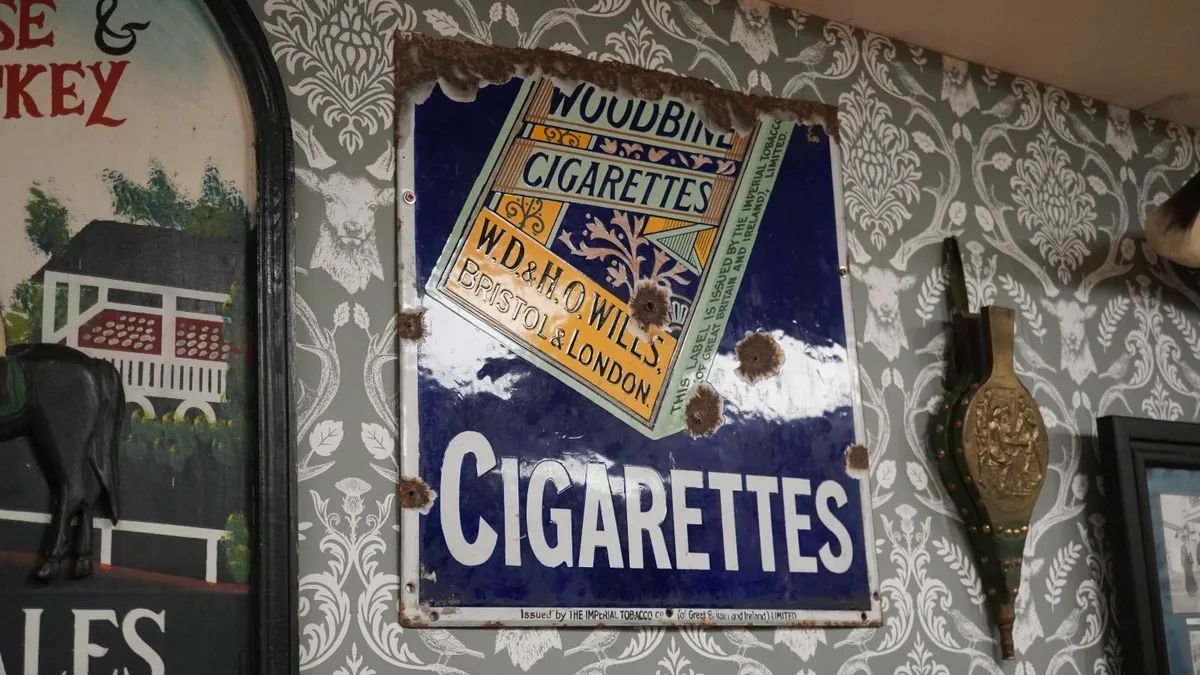 Vintage Woodbine Cigarettes Enamelled Advertising - Image 1