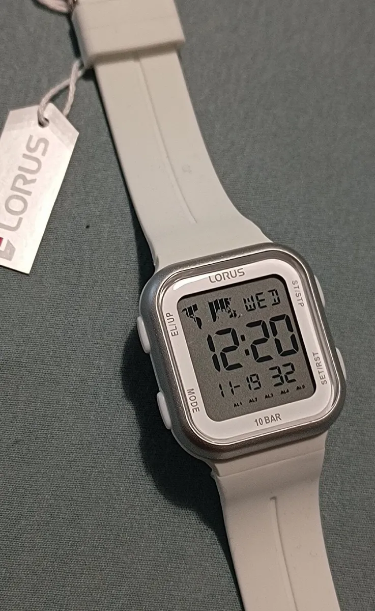 White Lorus Digital Watch - Image 2