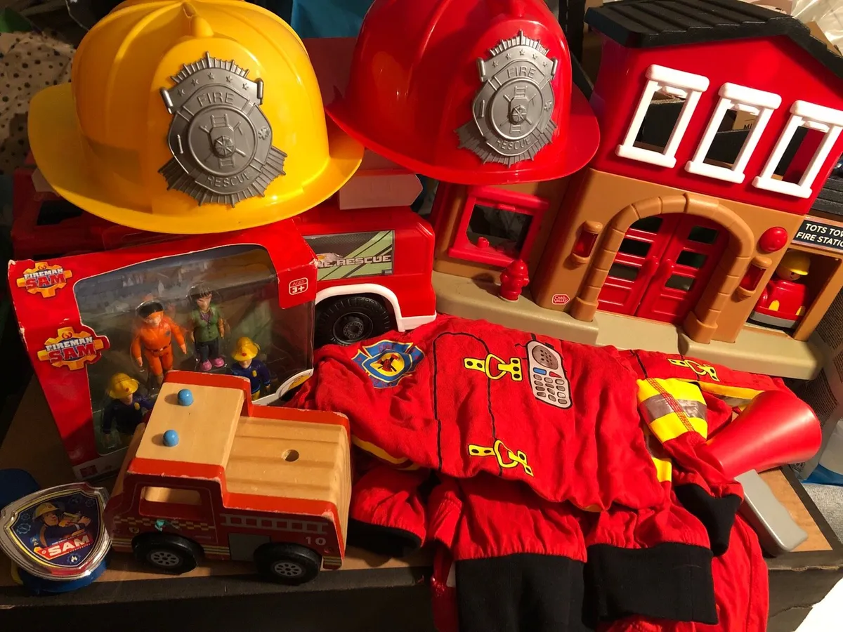 Fireman Costume and Toys Bundle