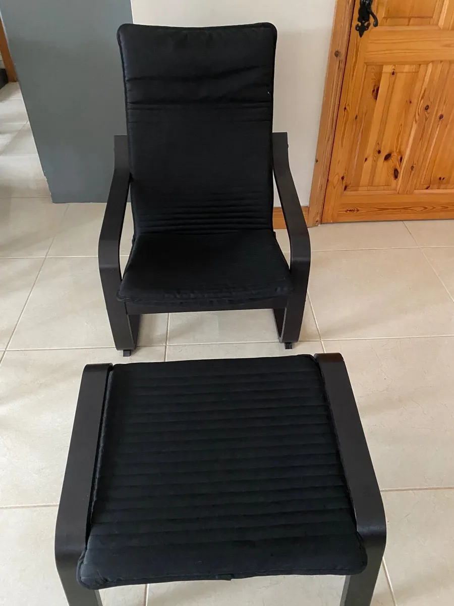 Ikea POÄNG armchair and foot stool - Image 1
