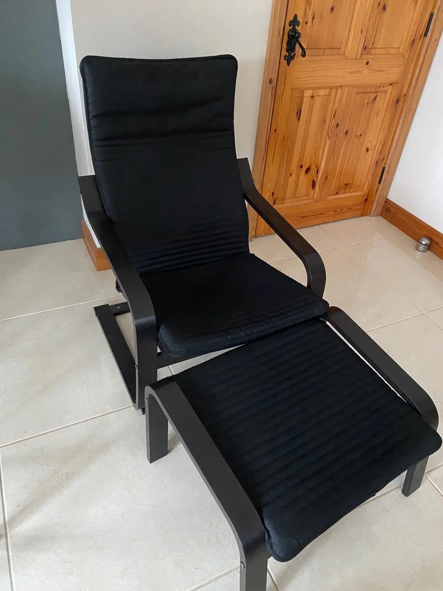 Ikea POÄNG armchair and foot stool - Image 2
