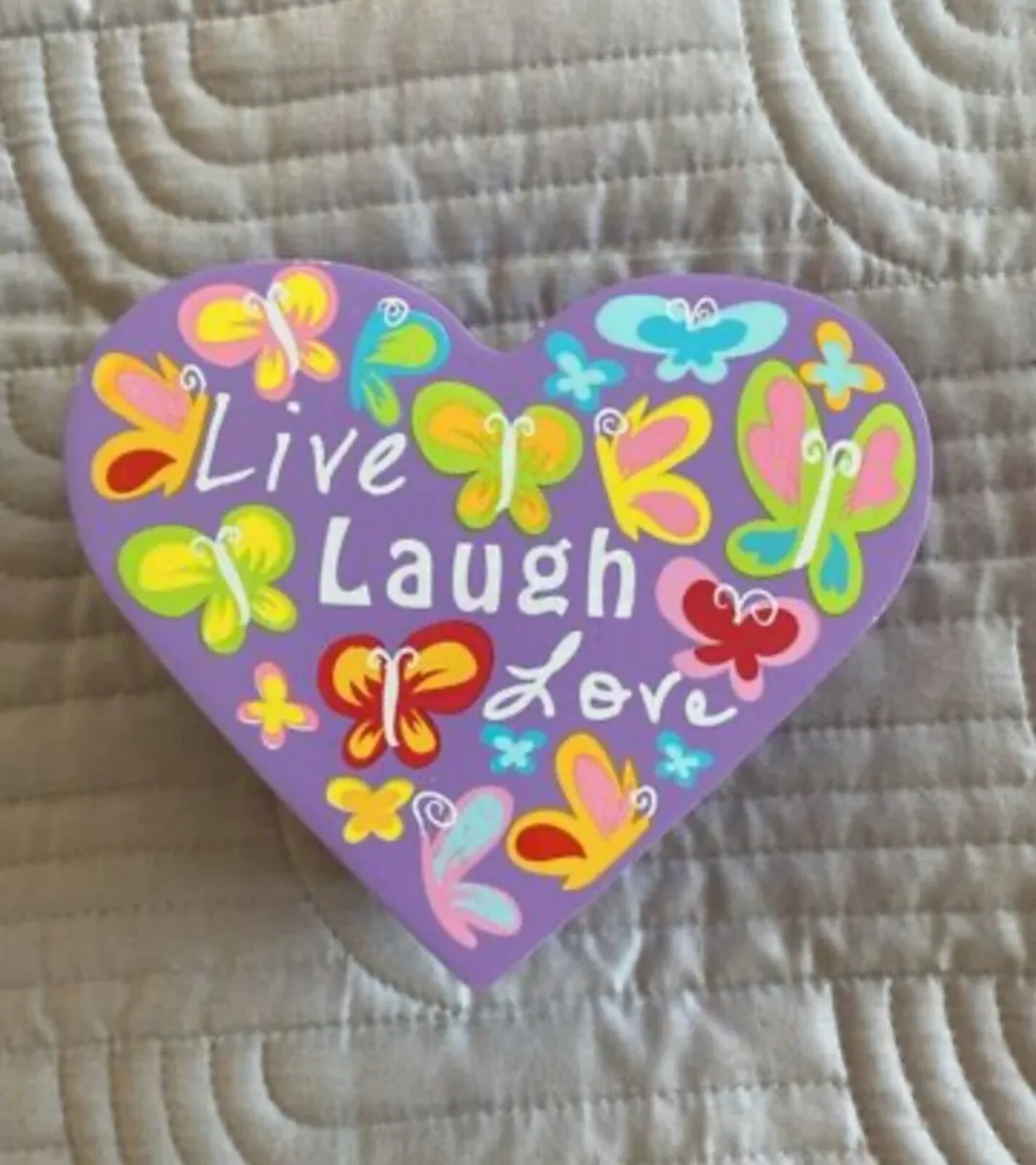 Beautiful ornate small jewellery box - Live Laugh - Image 2