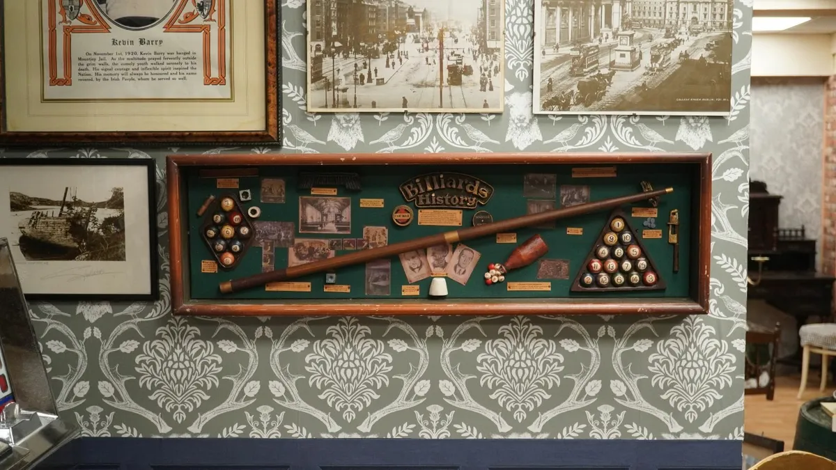 “Billiards History” Shadow Box Wall Display - Image 1