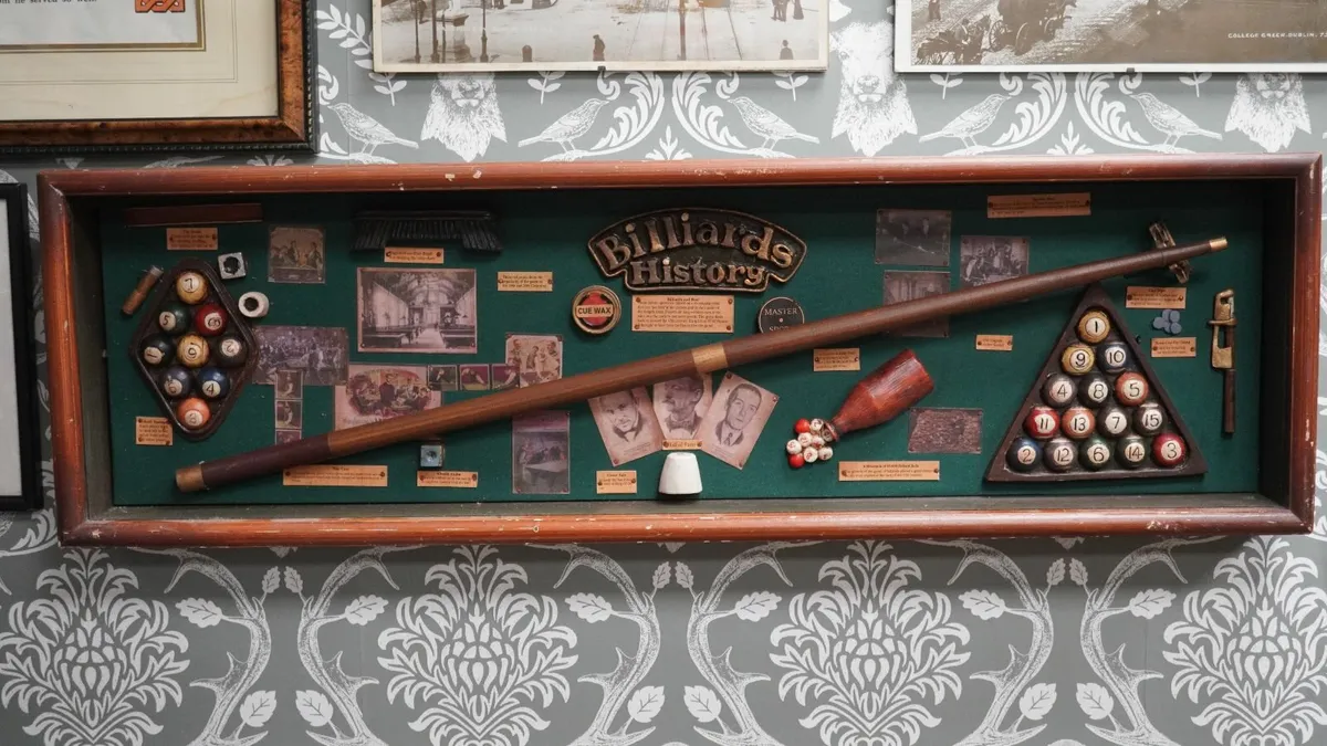 “Billiards History” Shadow Box Wall Display - Image 2