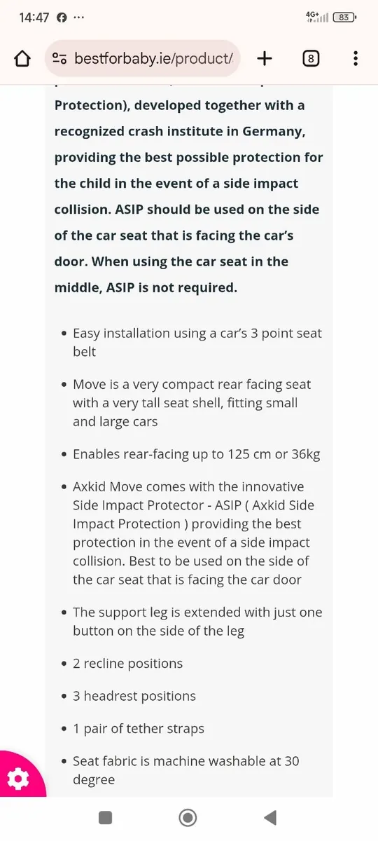 Axkiid Move ERF car seat - Image 2