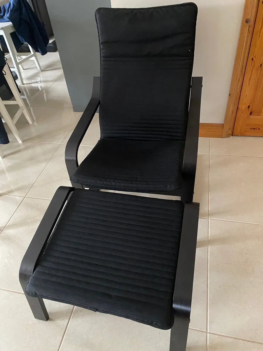 Ikea POÄNG armchair and foot stool - Image 4